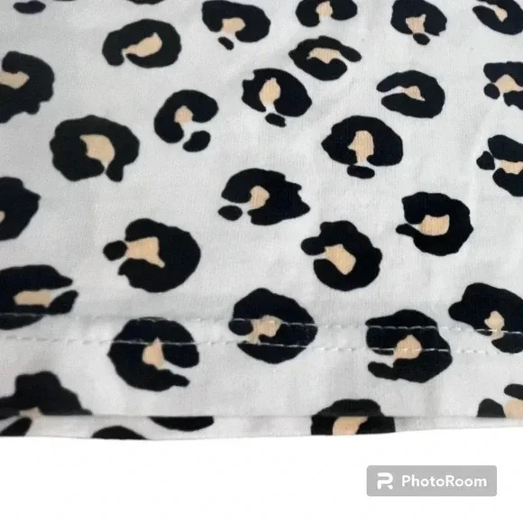 Never Fully Dressed Leopard Print T-shirt, White, Size M - Picture 8 of 8